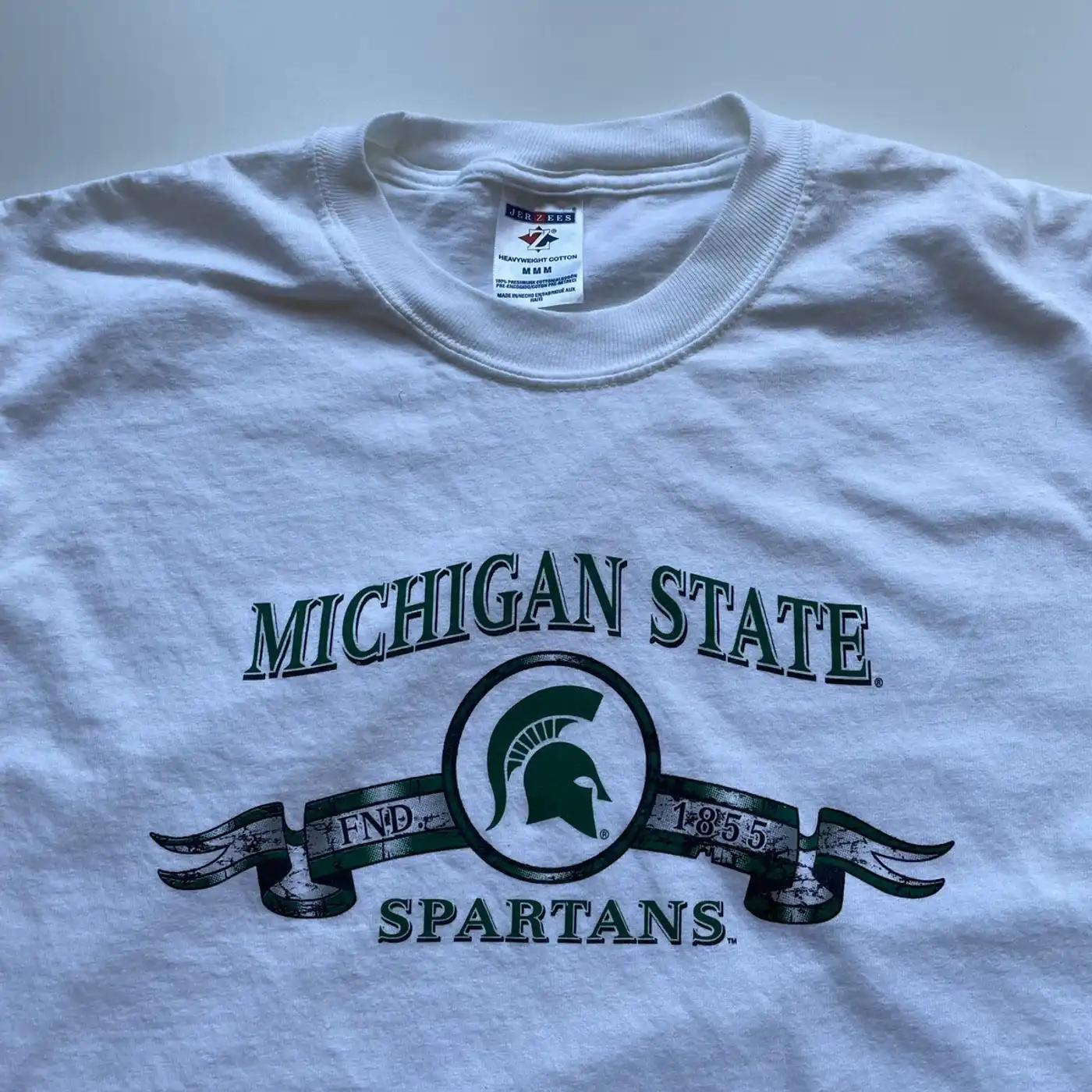 Vintage Style Y2K Michigan State Spartans NCAA Graphic T-Shirt Sweatshirt Hoodie Reprinted Gift for NCAA Fans - Image 2