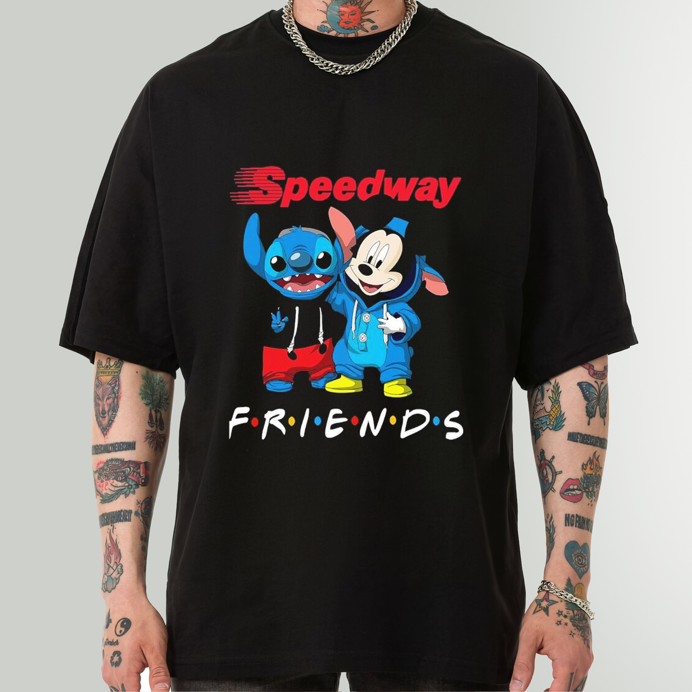 Baby Stitch And Mickey Mouse Friends Speedway Logo Sweatshirt