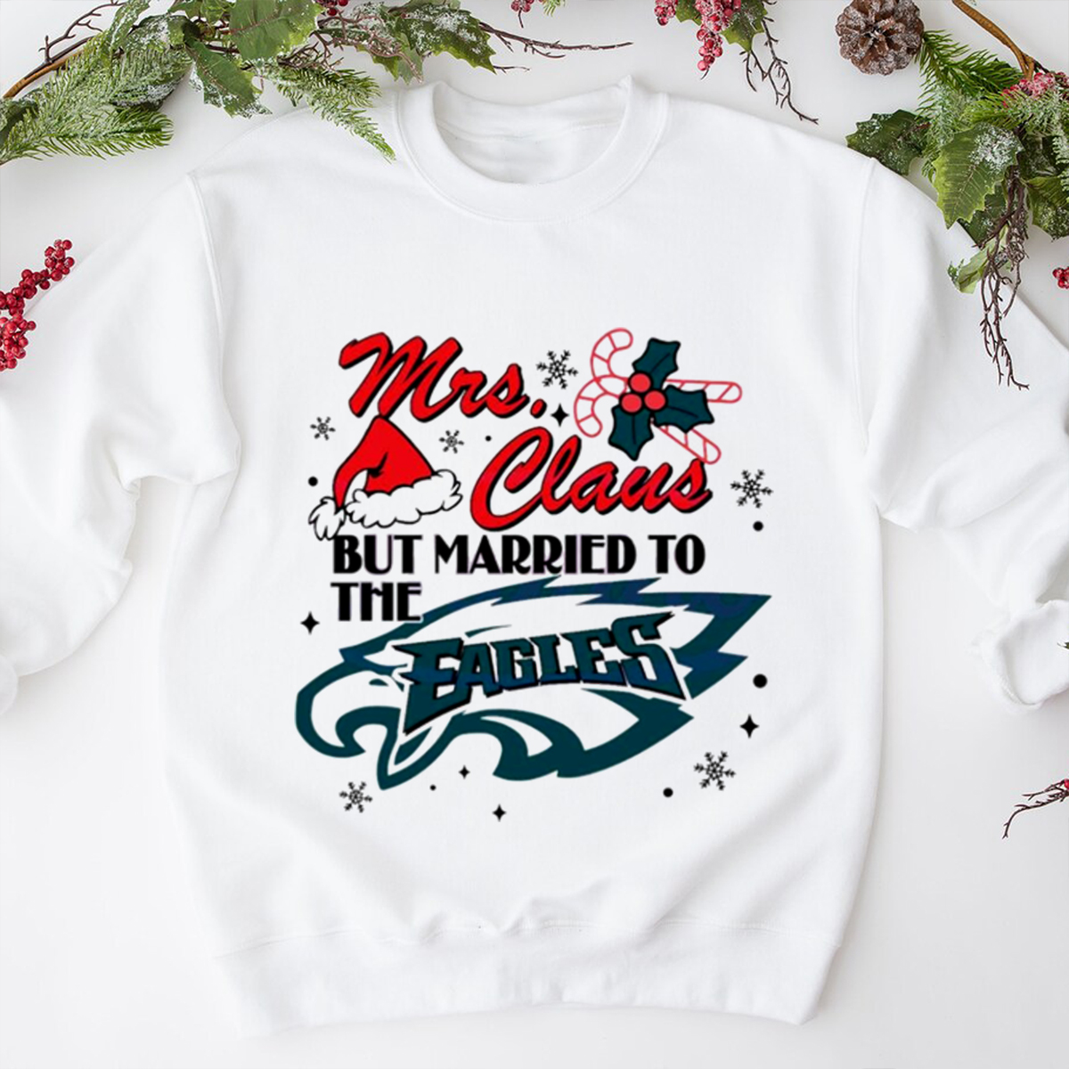 Mrs Claus But Married to The Eagles Hoodie - Perfect for Fan