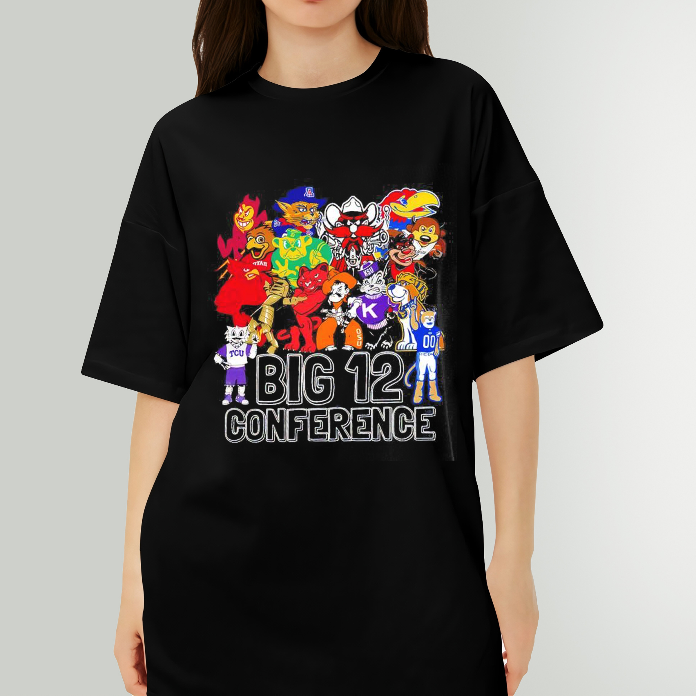 NCAA Big 12 Conference Mascots Vintage Style T-shirt - Perfect for Fan Gift