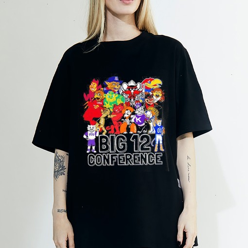 NCAA Big 12 Conference Mascots Vintage Style T-shirt - Perfect for Fan Gift